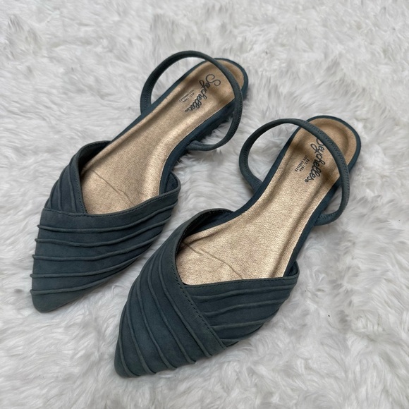 Seychelles Dusty Blue Pointed Toe Slingback Shoes Size 6 - Picture 4 of 12